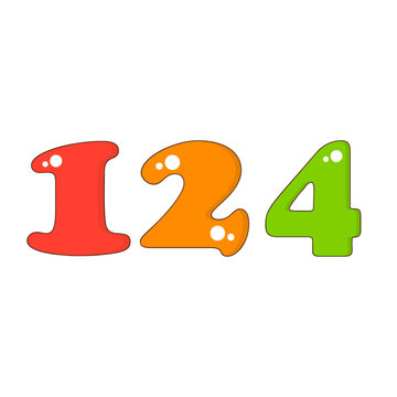 Number 124 Colorful Symbol