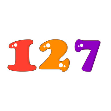 Number 127 Colorful Symbol