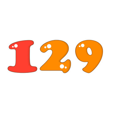 Number 129 Colorful Symbol
