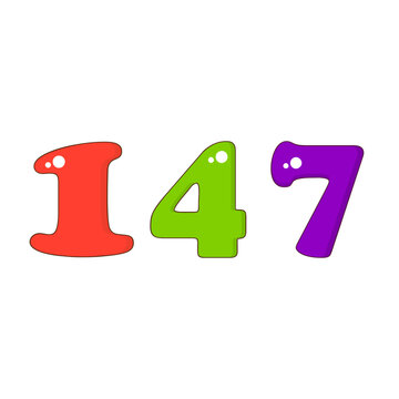 Number 147 Colorful Symbol