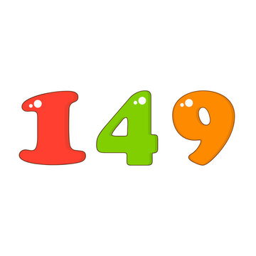 Number 149 Colorful Symbol