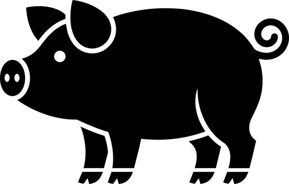 Minimalist Pig Icon Vector Illustration