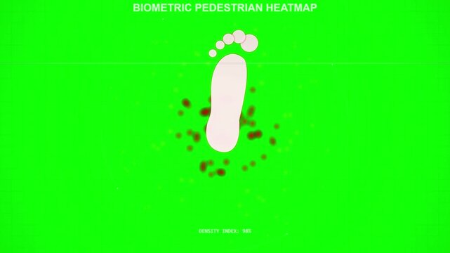 Biometric pedestrian movement tracking with digital heatmap in urban setting
