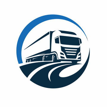 Minimal Logistics Truck Logo Vector Icon Isolated on White Background