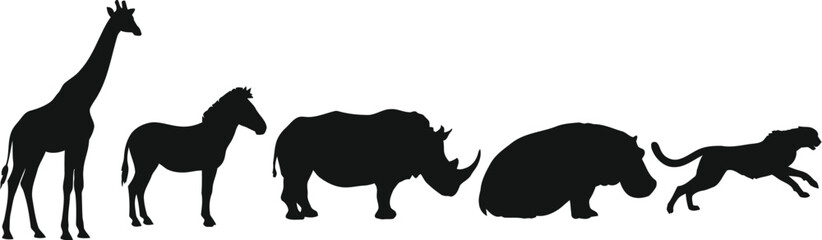 Silhouette animals group illustration © MH Mehedi