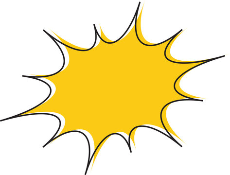 Pop art pattern. Comic background with speech bubble and halftone. Yellow cartoon retro starburst texture with dots. Duotone effect. png