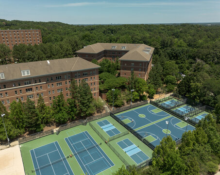Tennis, basketball and pickleball courts on the campus of the University of North Carolina in Chapel Hill