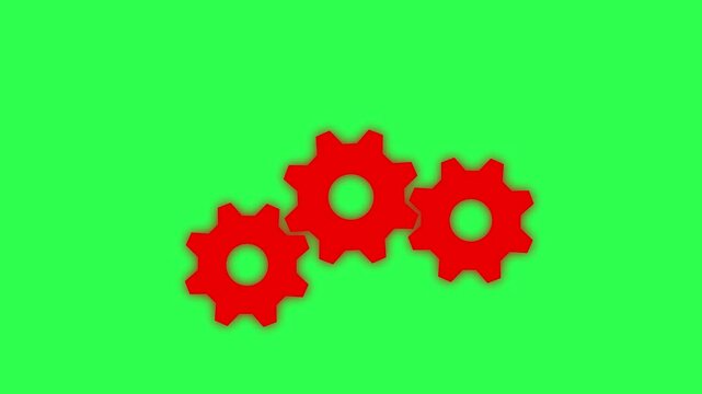 Cogwheel gear spinning around animation. cog wheel icon turning animated background. Motion graphics of teamwork concept