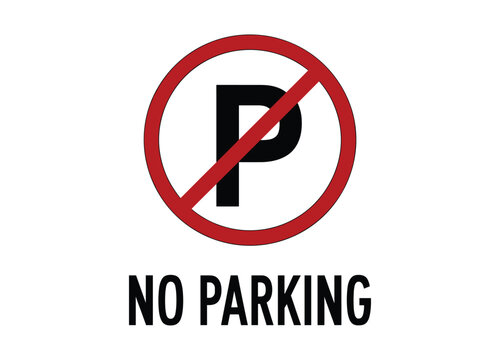 No Parking Sign: A clear and concise traffic sign indicating a restricted parking zone. traffic rule, prohibitory sign, street sign, urban area.
