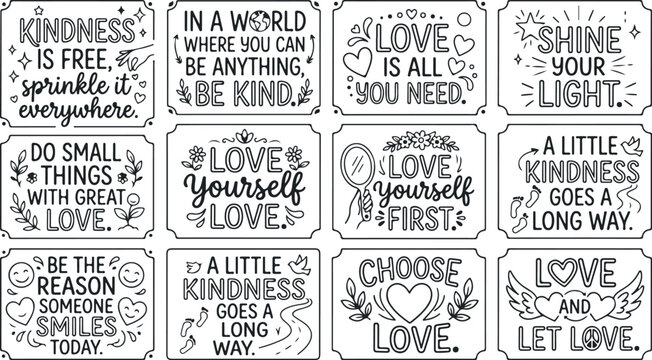 Inspirational typography quotes and positive affirmations for a happy and mindful life.
