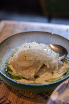 traditional portugese bacalao dish served in a bowl