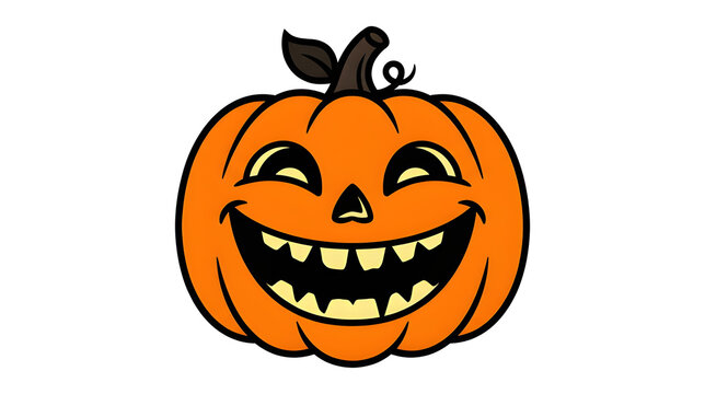 Happy laughing Halloween pumpkin cartoon character vector illustration