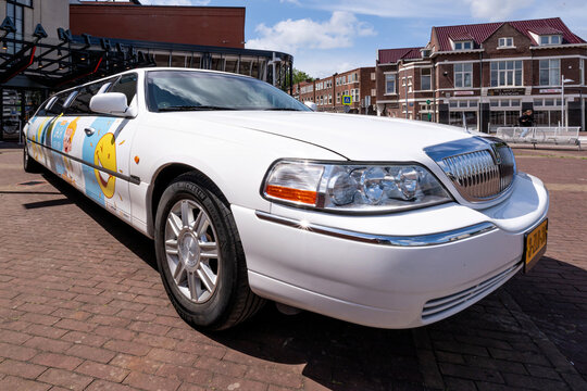 Zaandam, Netherlands - June 9, 2026: Stichting Lach voor een Dag (Smile for a Day Foundation) Lincoln Town Car stretch limousine