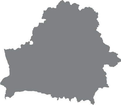 Simple grey map silhouette of belarus country illustration
