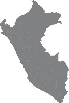 Simple gray map silhouette of peru isolated on a white background Vector