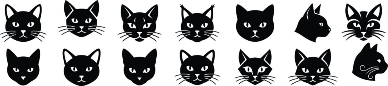Halloween black cat silhouettes for oct 31 decorations and costumes
