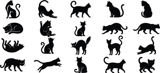 Black cat silhouettes for halloween decor 20 spooky feline cutouts © Abdur