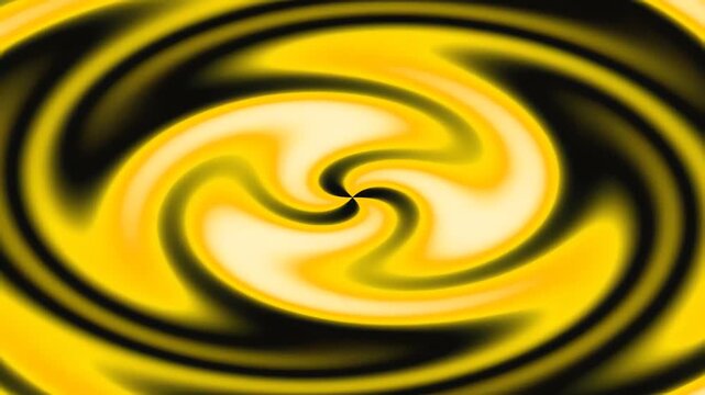 Hypnotic Yellow and Black Swirl Background Loop