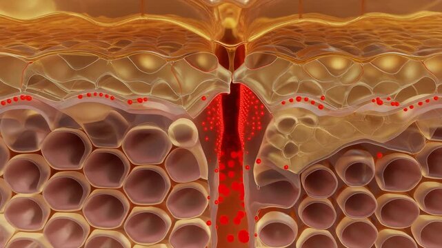 Skin Basement Membrane Hemidesmosome Adhesion Breaks Beneath Transparent Skin Layers for Dermatology Education