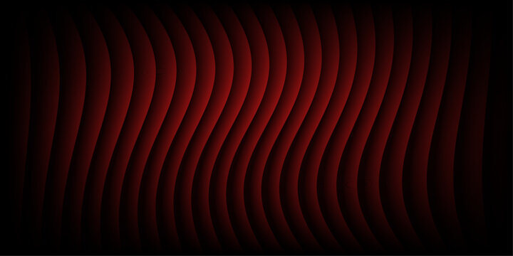 Dark red abstract background with repeating waves and soft light shadows.