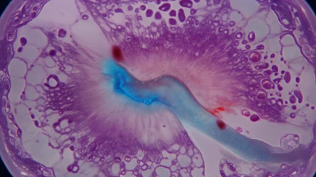 Centroacinar Bicarbonate Microplume Collapse Beneath Transparent Pancreatic Lobule Layers for Medical Education