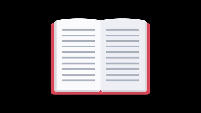 Open Book Icon Animation | Reading Education Learning Motion Graphic
