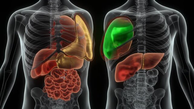 Bile Canaliculus Tight Junction Between Hepatocytes Beneath Transparent Liver Histology Layers for Medical Education