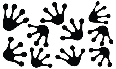 Obraz premium Frog paw print vector, icon. Simple frog footprint silhouette symbol website graphic design. Flat style paw print icon isolated on white background. Vector illustration. EPS 10