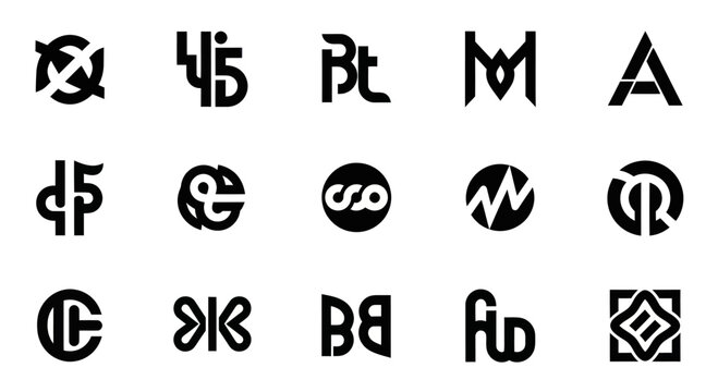 Modern Abstract Monograms and Logos Collection, Minimalist Design