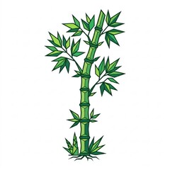 Obraz premium bamboo leaves isolated on white background