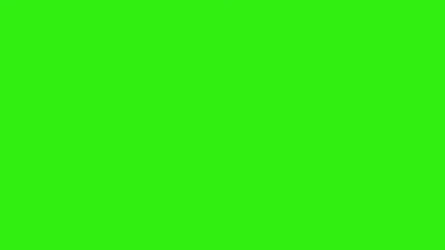 Curved dashed line arrow pointing up, chroma key green screen, motion graphics