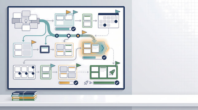 Text Free Project Management Roadmap Board With Copy Space