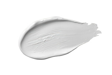 Fototapeta premium White cosmetic cream smear or lotion swatch displaying skincare texture on transparent background