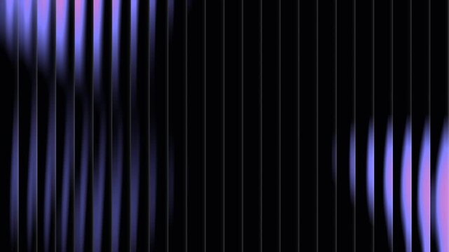 Abstract reeded glass background with vertical texture lines glowing with violet and blue colors for modern UI UX design website interface and digital wallpaper.