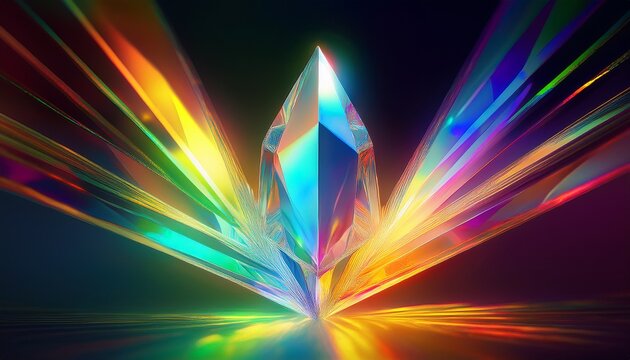 Iridescent Rainbow Prism Light With Crystal Glass Flare Effect