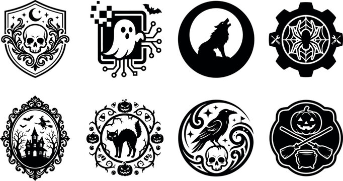 Intricate cracked skull silhouette representing mortality mystery and ancient Halloween traditions