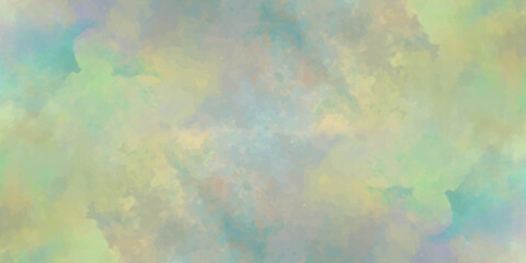 Fototapeta premium Abstract pastel watercolor background with soft green yellow and blue paint brush strokes textured artistic design. Colorful watercolor brush stroke background, Modern vibrant vector illustration