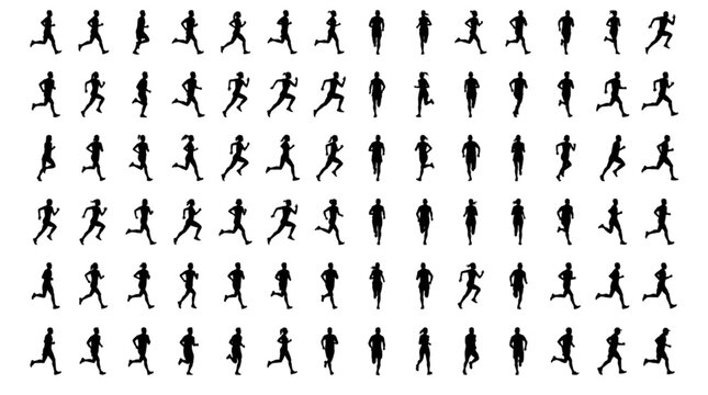 Runner Jogger Human Figure Silhouette Architectural Entourage Vector
