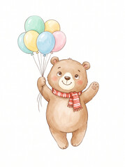 Fototapeta premium teddy bear with balloons