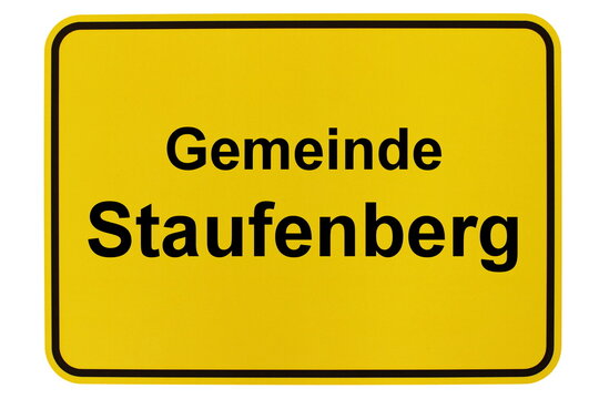 Illustration eines Ortsschildes der Gemeinde Staufenberg in Niedersachsen