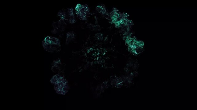 Abstract blue vortex 4k animation with swirling particles, motion graphic twister loop for logo reveal, alpha channel energy effect for video overlay use