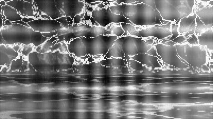Fototapeta premium Halftone pattern with gradient effect on screen texture background