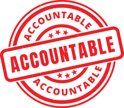 ACCOUNTABLE Circle Red Rubber Stamp Text Vector