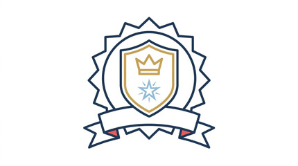 Obraz premium Vintage Style Heraldic Crown Shield Emblem Design.
