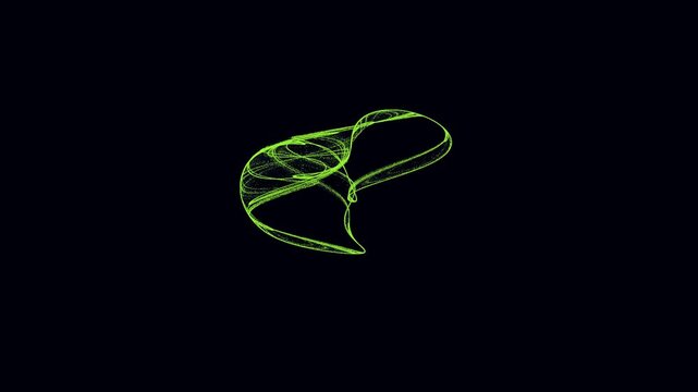 Abstract Green Particle Stream on Black - Dynamic Energy Flow