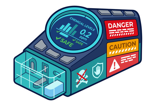 Smart domestic chemical tester detecting unsafe water levels to prevent poisoning accidents