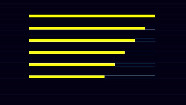 Minimalist loading bar progress indicators set for digital interface animation 4k ui dashboard status bar
