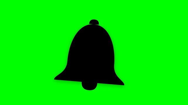 Animated Notification Bell Icon on Green Screen
