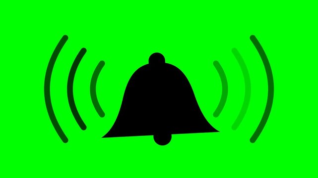 Animated Notification Bell Icon on Green Screen