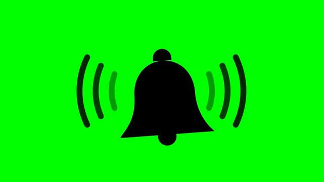 Animated Notification Bell Icon on Green Screen